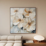 Floral 1245 Canvas Art 16" x 16" / 40 x 40 cm / Black
