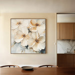 Floral 1245 Canvas Art 16" x 16" / 40 x 40 cm / Black