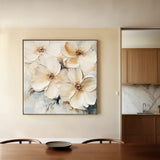 Floral 1245 Canvas Art 16" x 16" / 40 x 40 cm / Black