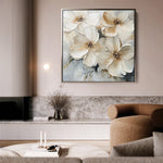 Floral 1245 Canvas Art 16" x 16" / 40 x 40 cm / Black