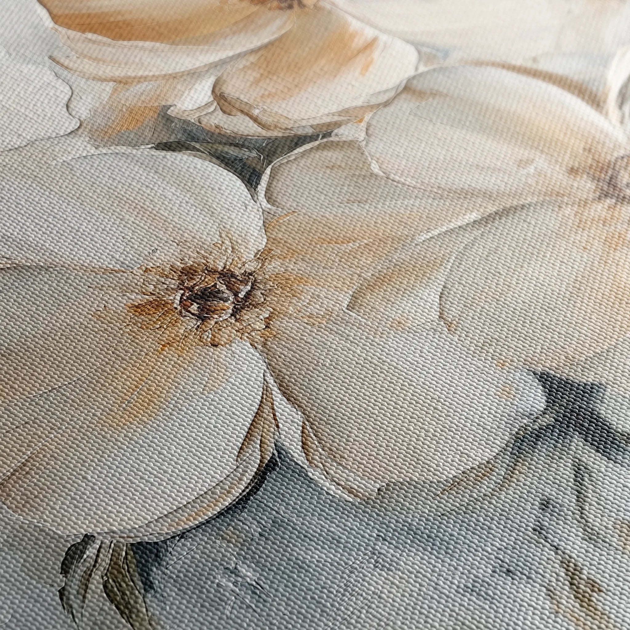 Floral 1245 Canvas Art 16" x 16" / 40 x 40 cm / Black