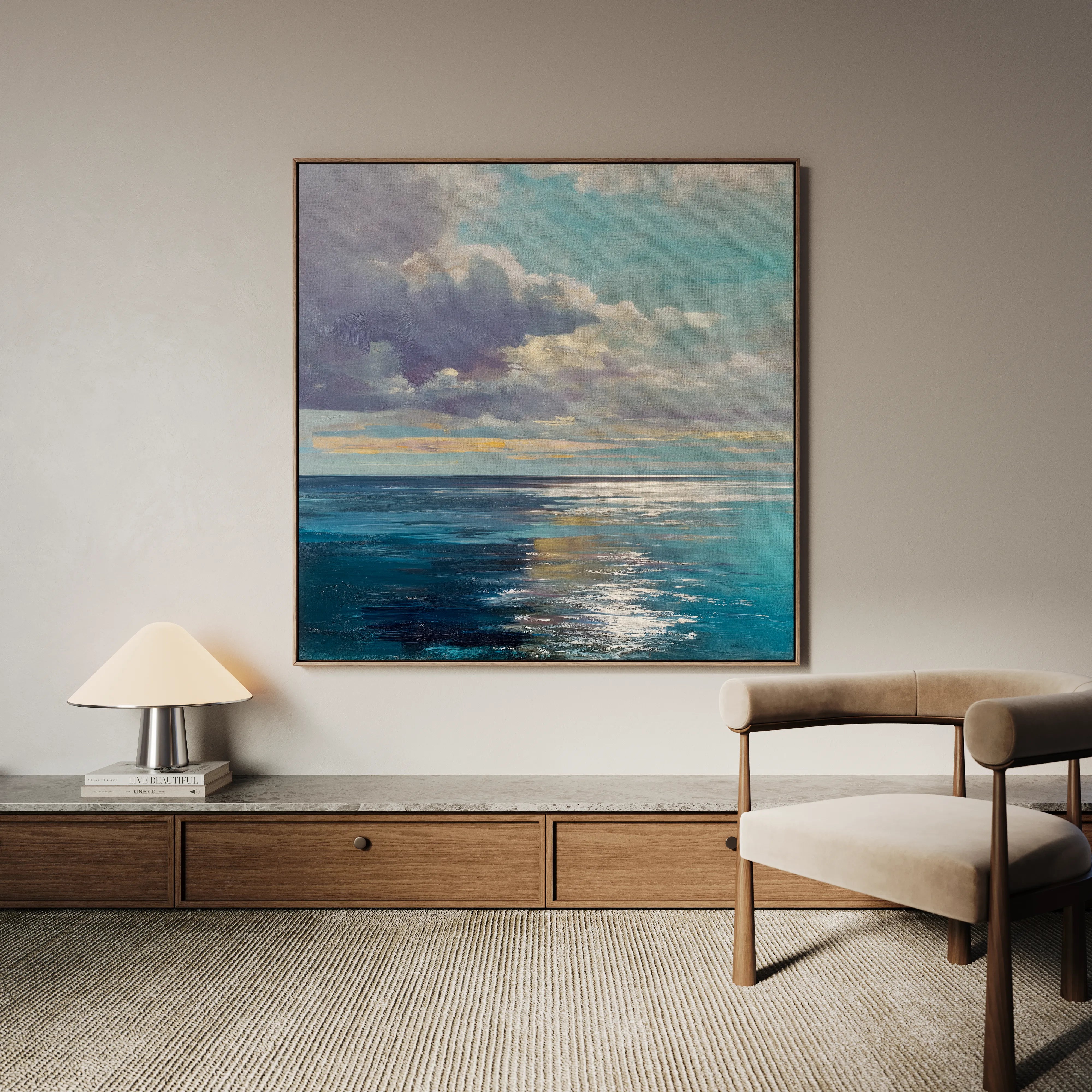 Abstract 1246 Canvas Art 16" x 16" / 40 x 40 cm / Black