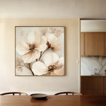 Floral 1246 Canvas Art 16" x 16" / 40 x 40 cm / Black