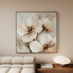 Floral 1246 Canvas Art 16" x 16" / 40 x 40 cm / Black