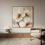 Floral 1246 Canvas Art 16" x 16" / 40 x 40 cm / Black