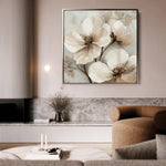 Floral 1246 Canvas Art 16" x 16" / 40 x 40 cm / Black