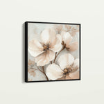 Floral 1246 Canvas Art 16" x 16" / 40 x 40 cm / Black