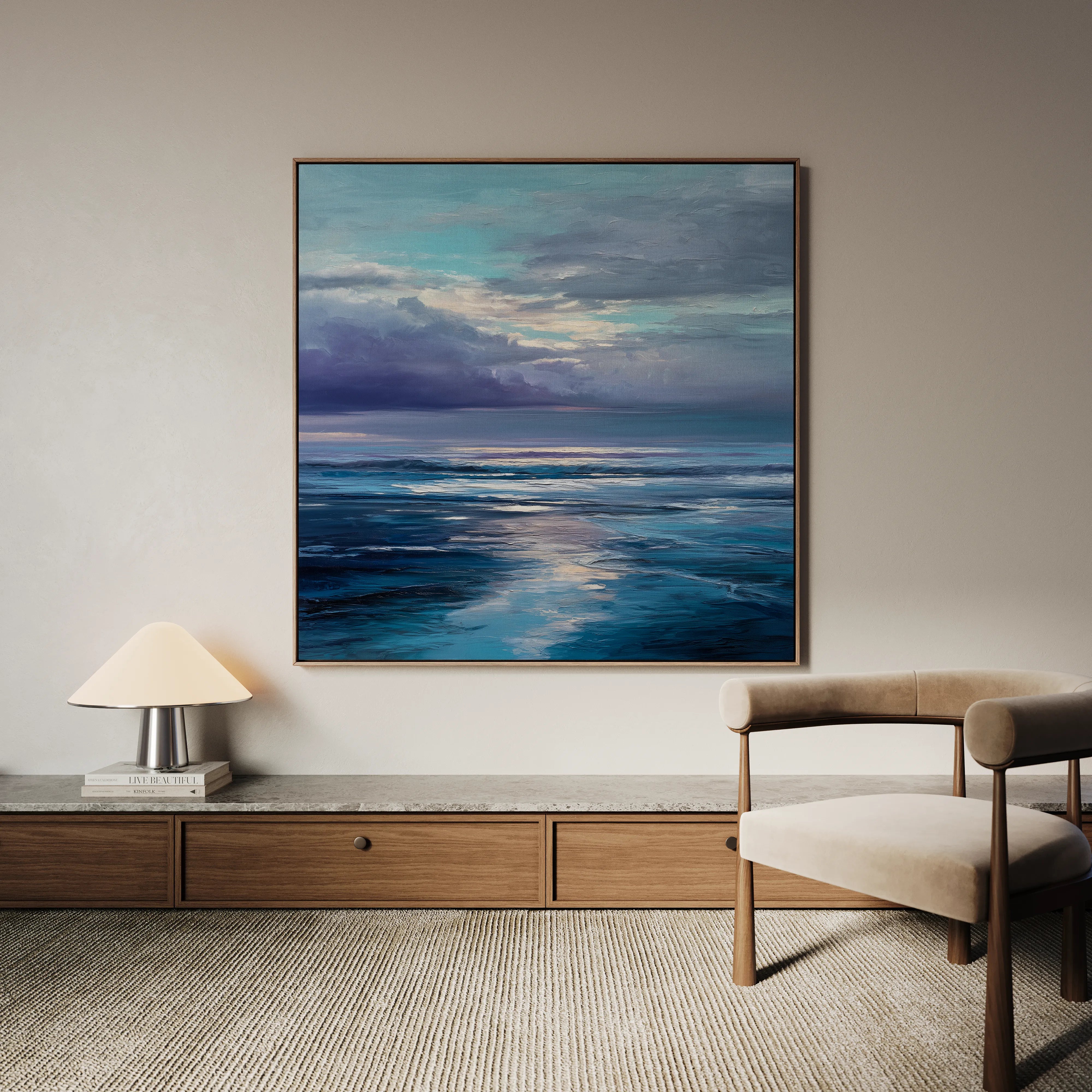 Abstract 1247 Canvas Art 16" x 16" / 40 x 40 cm / Black