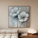 Floral 1247 Canvas Art 16" x 16" / 40 x 40 cm / Black