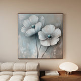 Floral 1247 Canvas Art 16" x 16" / 40 x 40 cm / Black
