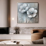 Floral 1247 Canvas Art 16" x 16" / 40 x 40 cm / Black