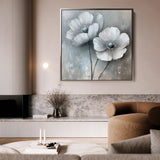 Floral 1247 Canvas Art 16" x 16" / 40 x 40 cm / Black