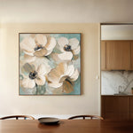 Floral 1248 Canvas Art 16" x 16" / 40 x 40 cm / Black