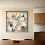 Floral 1248 Canvas Art 16" x 16" / 40 x 40 cm / Black
