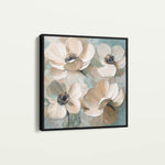 Floral 1248 Canvas Art 16" x 16" / 40 x 40 cm / Black