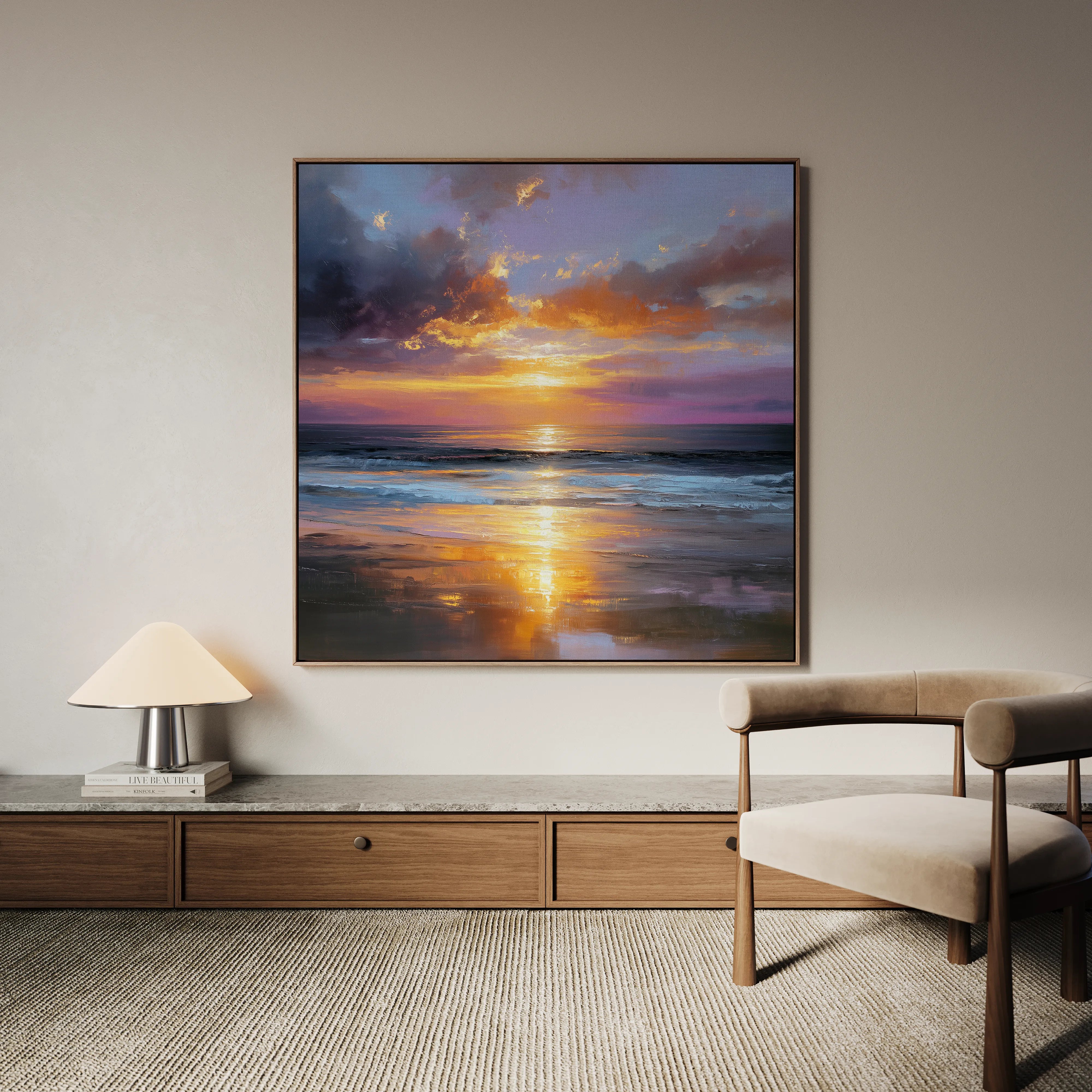 Abstract 1249 Canvas Art 16" x 16" / 40 x 40 cm / Black
