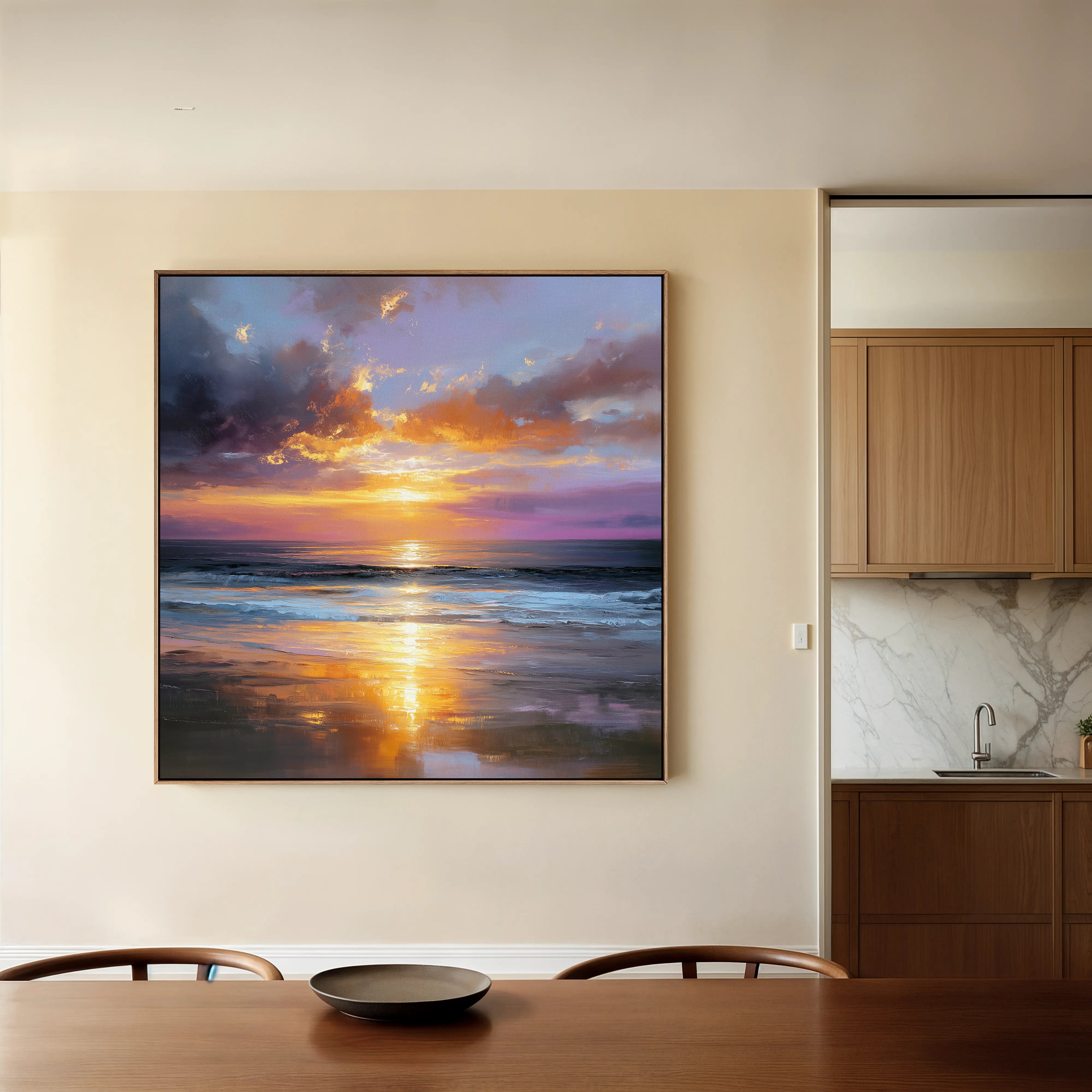 Abstract 1249 Canvas Art 16" x 16" / 40 x 40 cm / Black