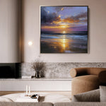 Abstract 1249 Canvas Art 16" x 16" / 40 x 40 cm / Black