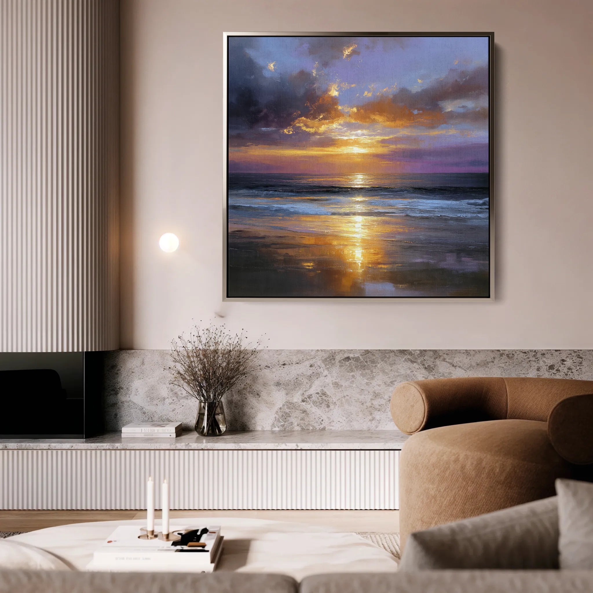 Abstract 1249 Canvas Art 16" x 16" / 40 x 40 cm / Black