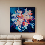 Floral 1249 Canvas Art 16" x 16" / 40 x 40 cm / Black