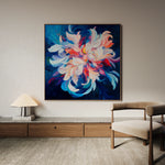 Floral 1249 Canvas Art 16" x 16" / 40 x 40 cm / Black