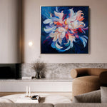 Floral 1249 Canvas Art 16" x 16" / 40 x 40 cm / Black