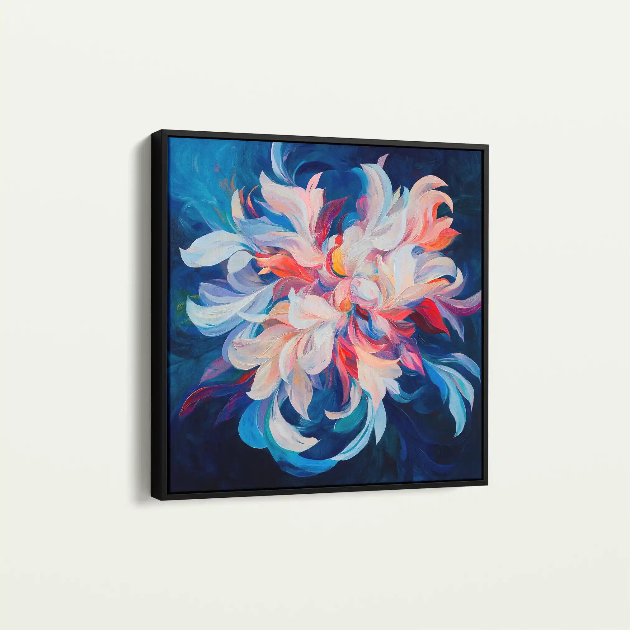 Floral 1249 Canvas Art 60 x 60 cm / Black