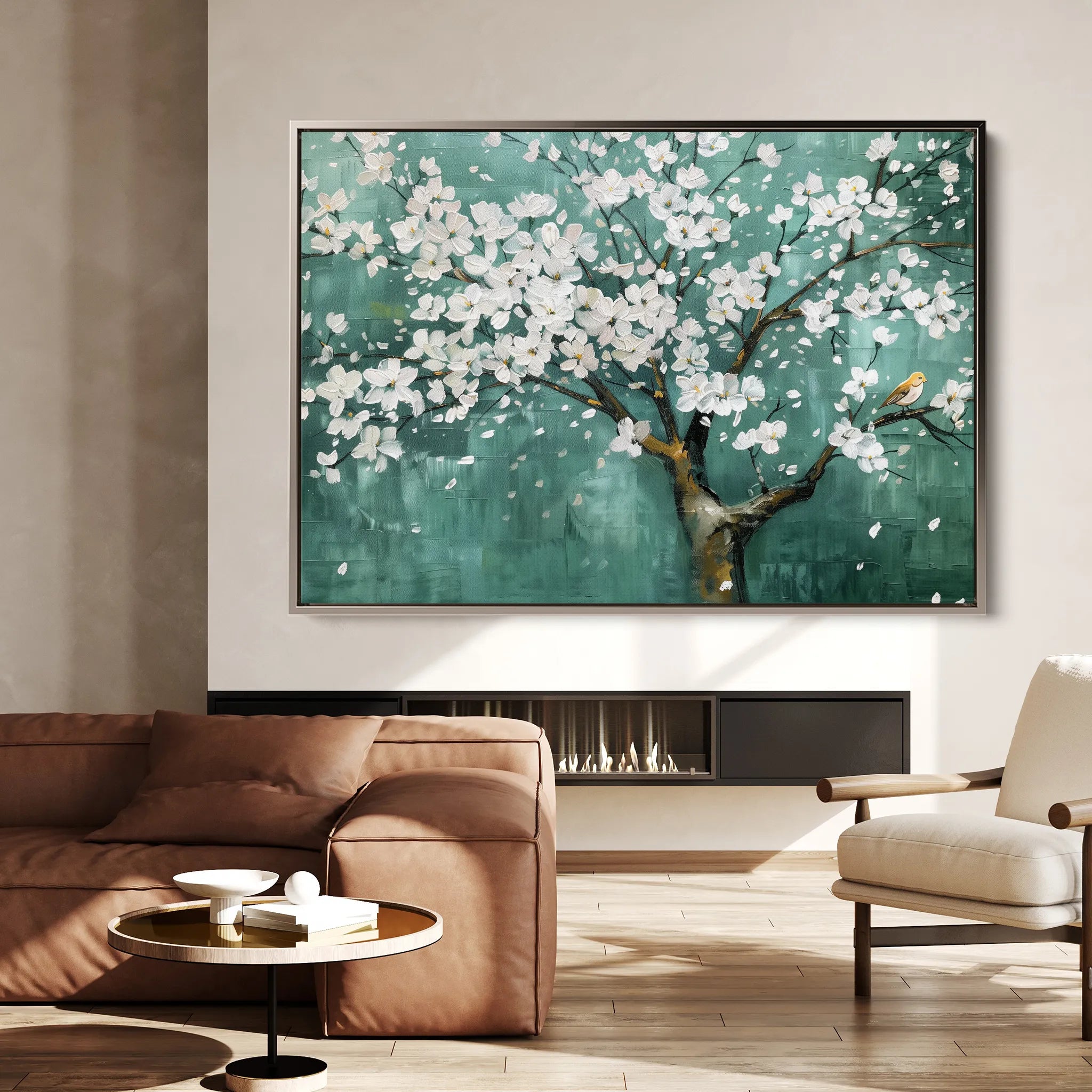 Floral 125 Canvas Art 18" x 24" / 45 x 60 cm / Black