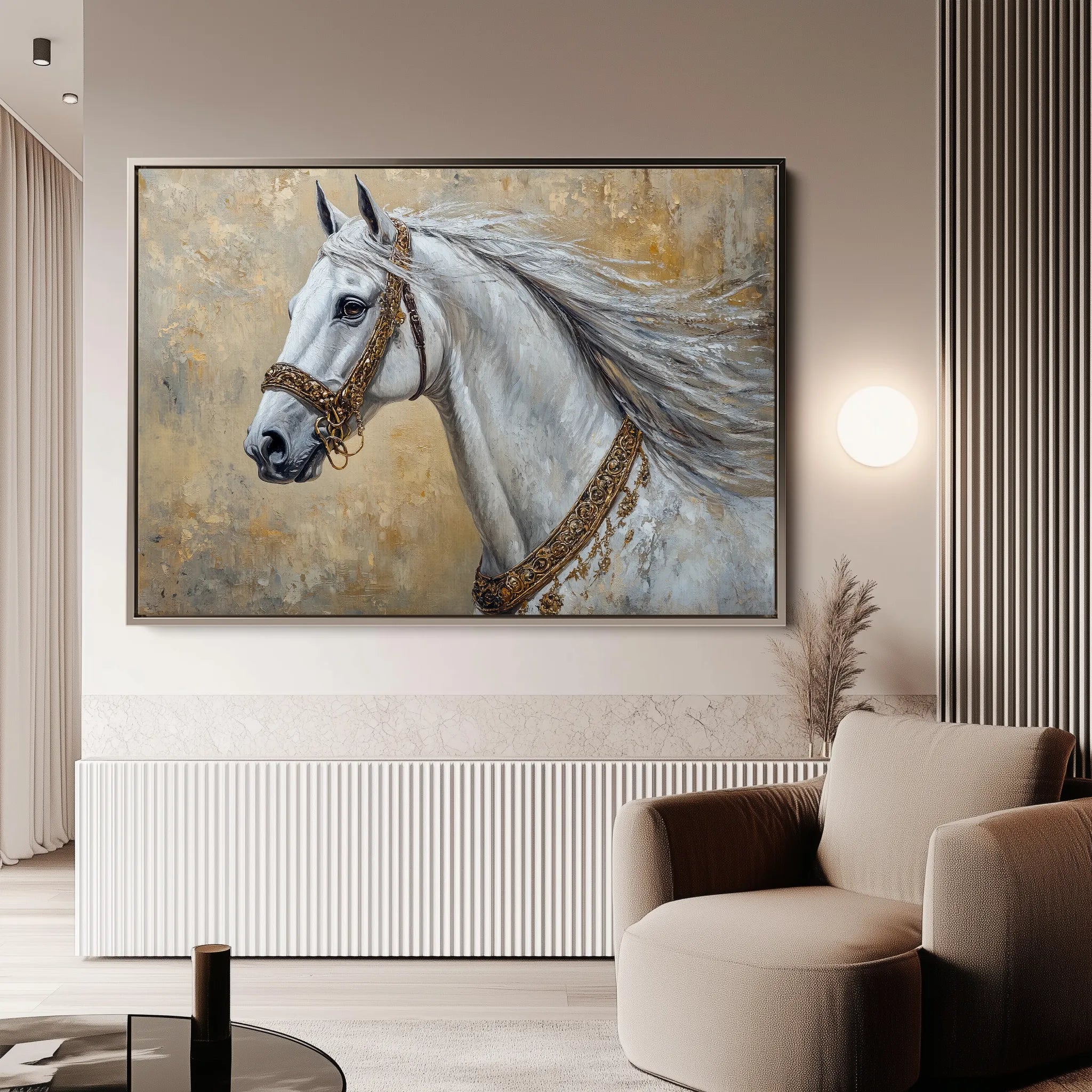 Horses 125 Canvas Art 18" x 24" / 45 x 60 cm / Black