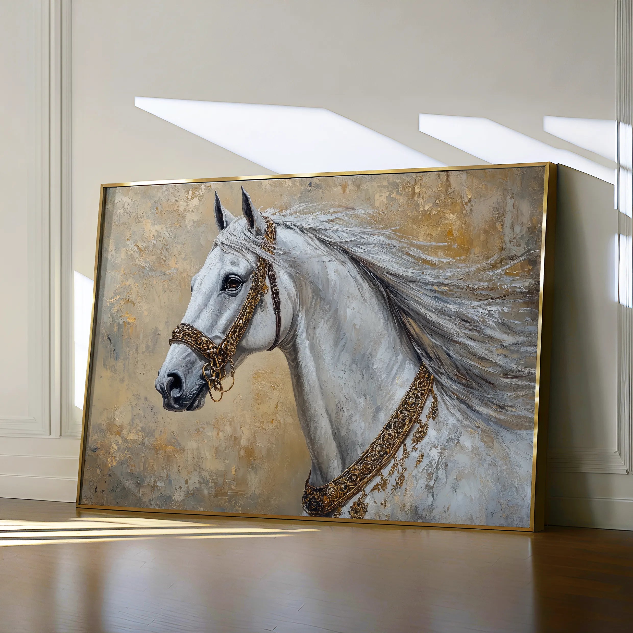 Horses 125 Canvas Art 18" x 24" / 45 x 60 cm / Black