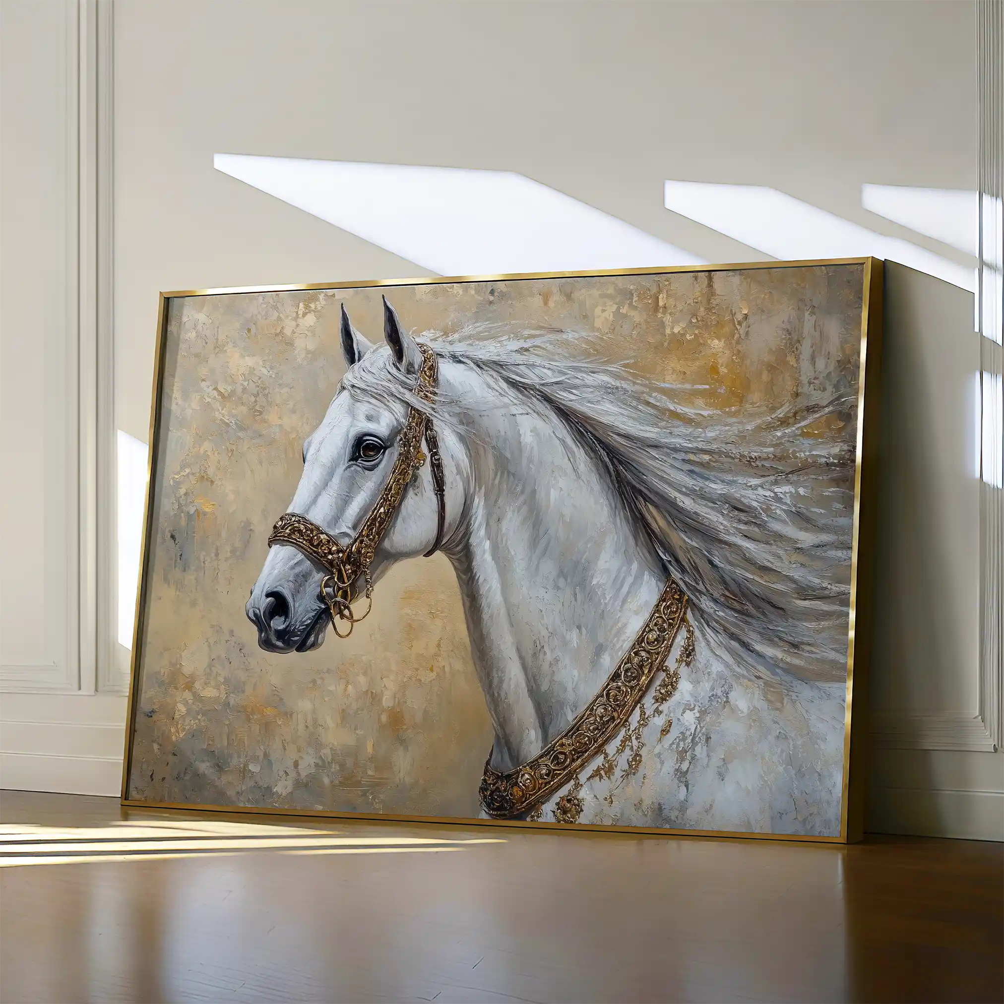 Horses 125 Canvas Art 60 x 40 cm / Black