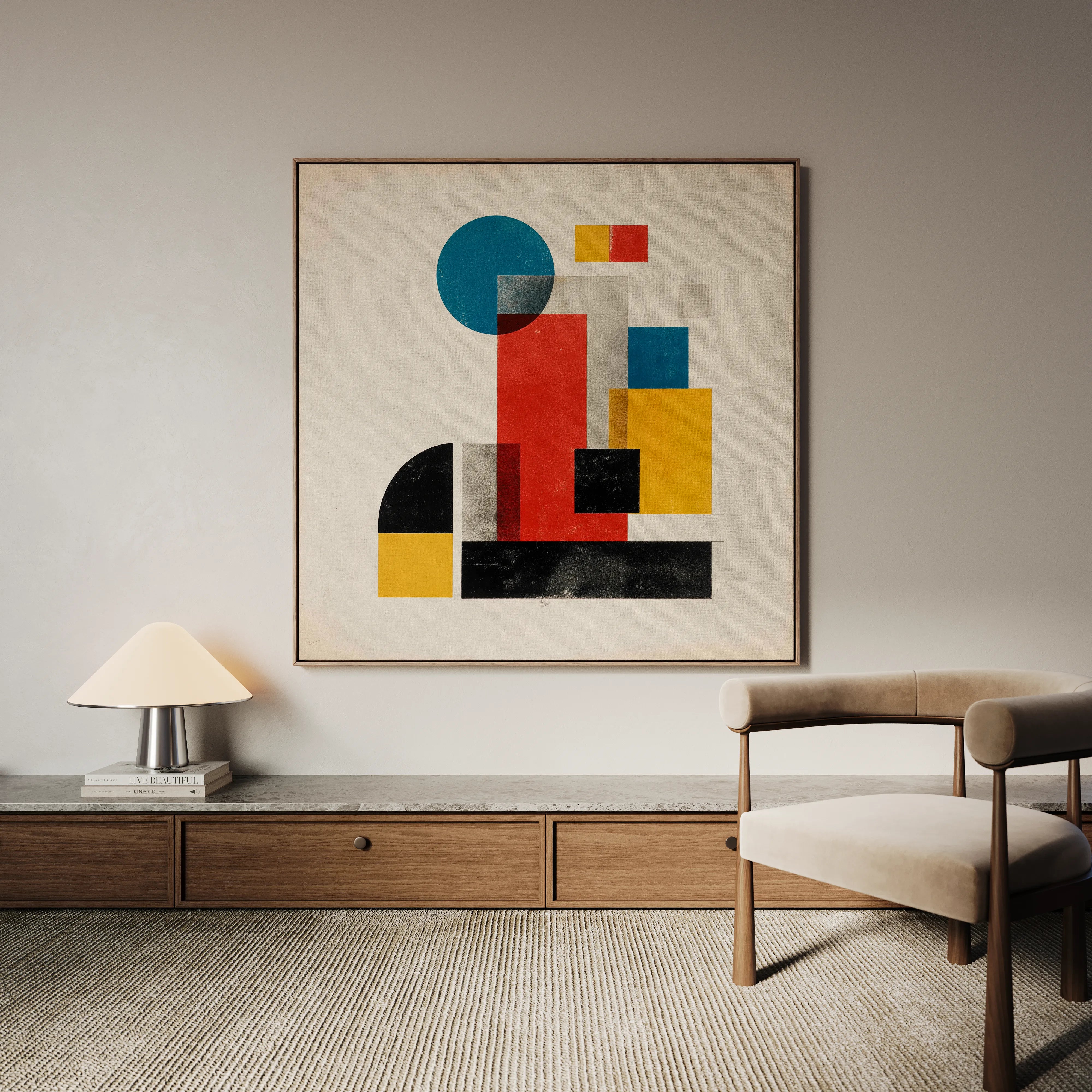 Abstract 1250 Canvas Art 16" x 16" / 40 x 40 cm / Black