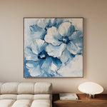 Floral 1250 Canvas Art 16" x 16" / 40 x 40 cm / Black