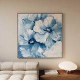 Floral 1250 Canvas Art 16" x 16" / 40 x 40 cm / Black