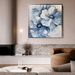 Floral 1250 Canvas Art 16" x 16" / 40 x 40 cm / Black