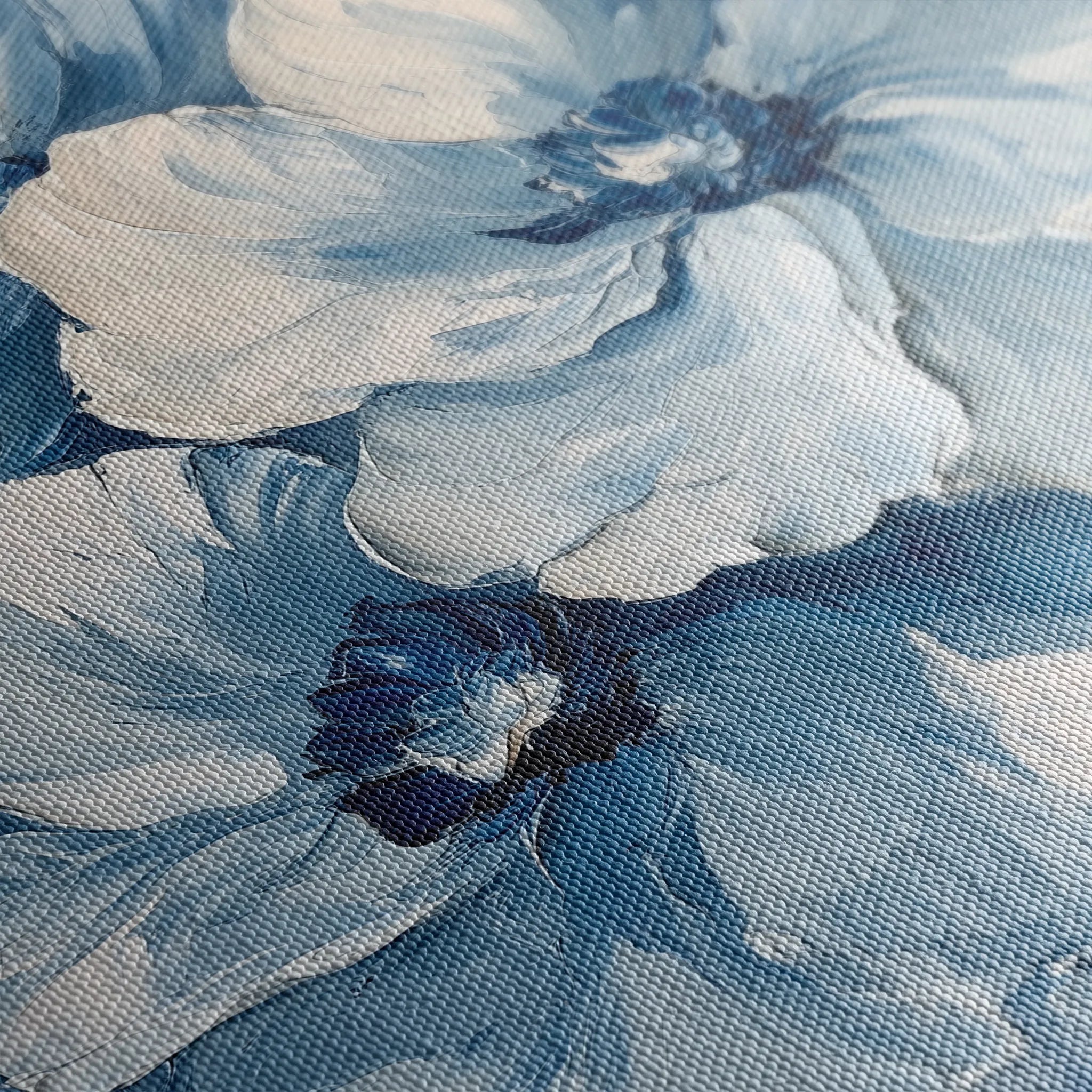 Floral 1250 Canvas Art 16" x 16" / 40 x 40 cm / Black