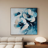 Floral 1251 Canvas Art 16" x 16" / 40 x 40 cm / Black