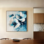 Floral 1251 Canvas Art 16" x 16" / 40 x 40 cm / Black