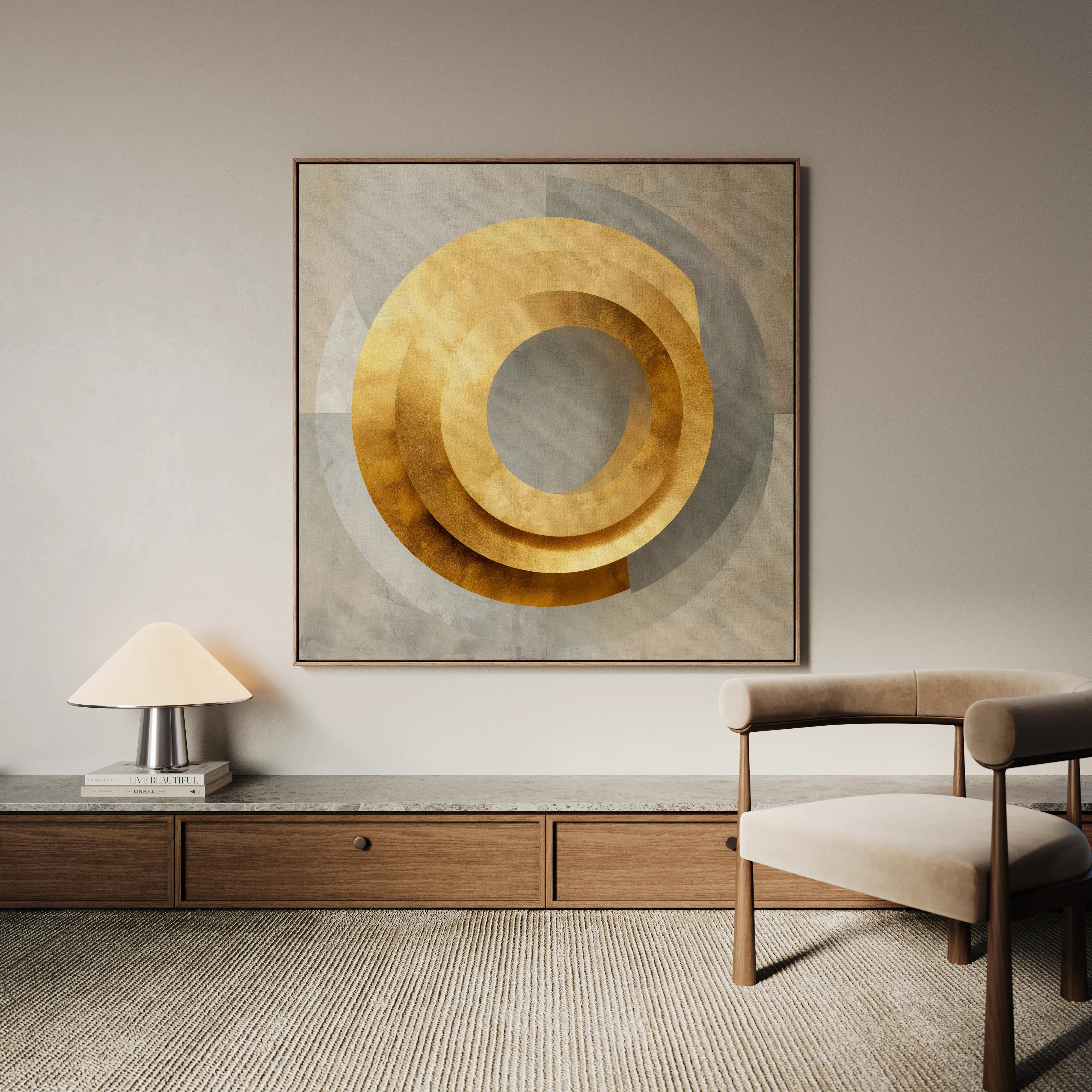 Abstract 1252 Canvas Art 16" x 16" / 40 x 40 cm / Black