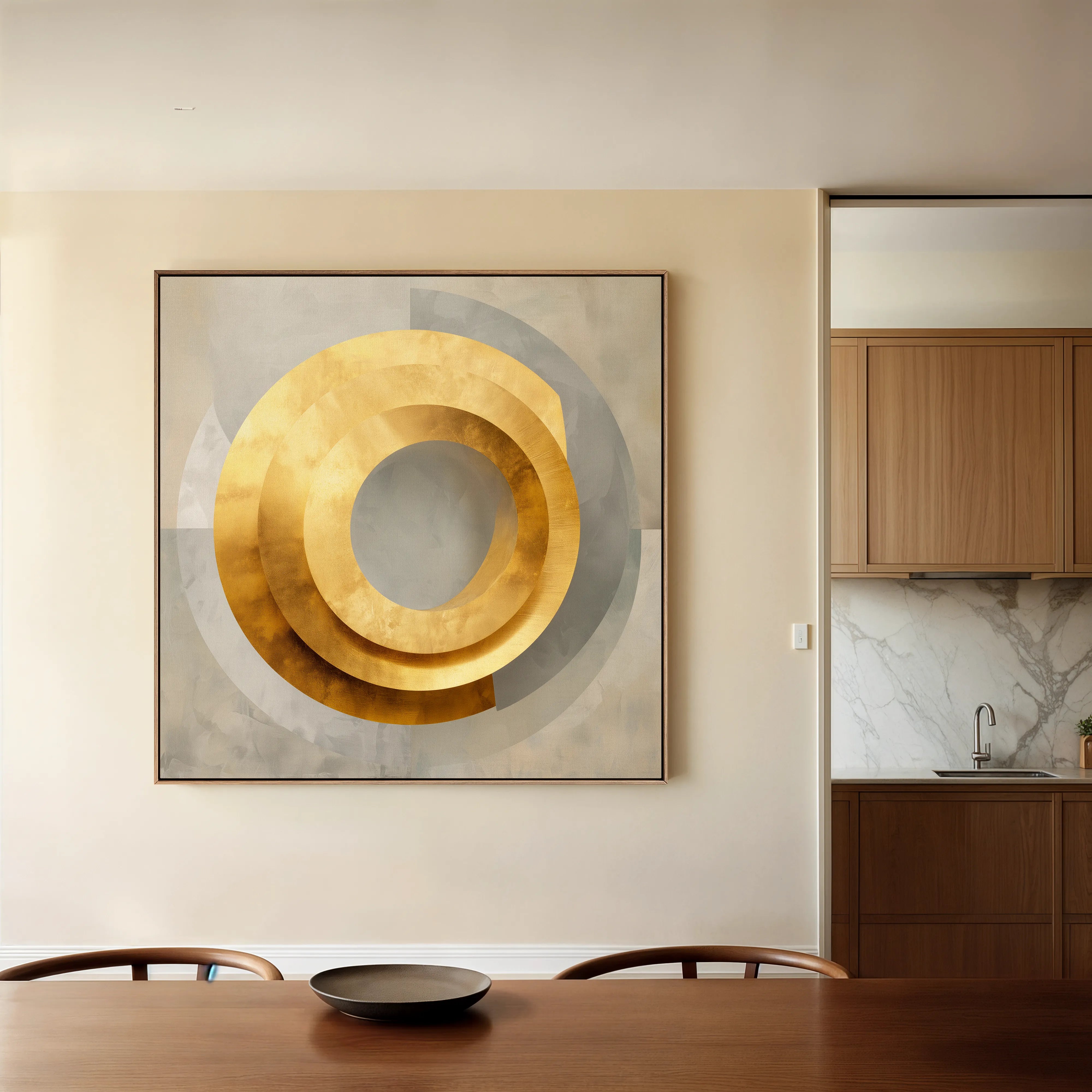 Abstract 1252 Canvas Art 16" x 16" / 40 x 40 cm / Black