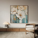 Floral 1252 Canvas Art 16" x 16" / 40 x 40 cm / Black
