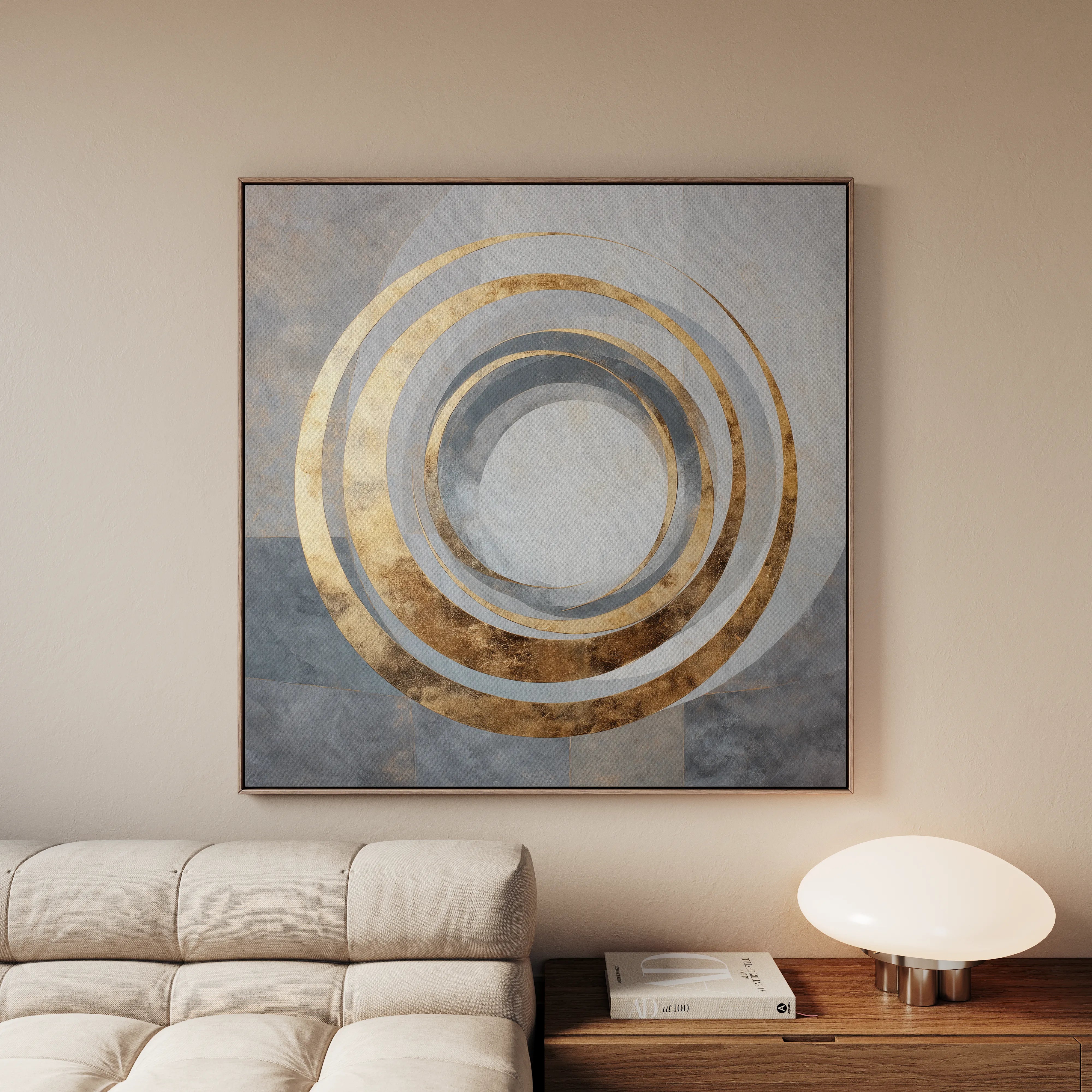 Abstract 1253 Canvas Art 16" x 16" / 40 x 40 cm / Black