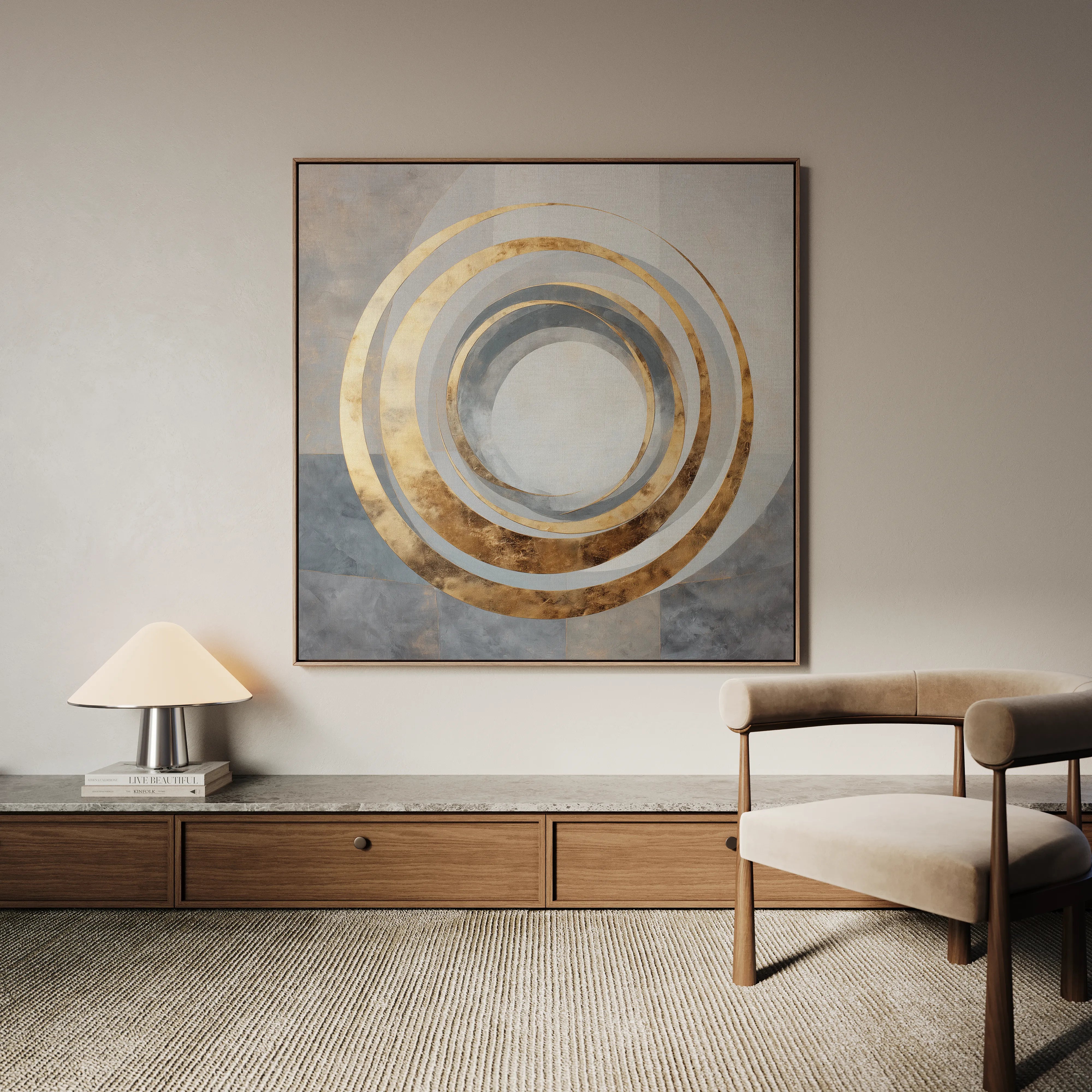 Abstract 1253 Canvas Art 16" x 16" / 40 x 40 cm / Black