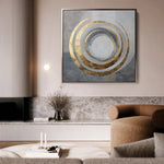 Abstract 1253 Canvas Art 16" x 16" / 40 x 40 cm / Black