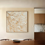 Floral 1253 Canvas Art 16" x 16" / 40 x 40 cm / Black