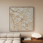 Floral 1253 Canvas Art 16" x 16" / 40 x 40 cm / Black