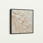 Floral 1253 Canvas Art 16" x 16" / 40 x 40 cm / Black