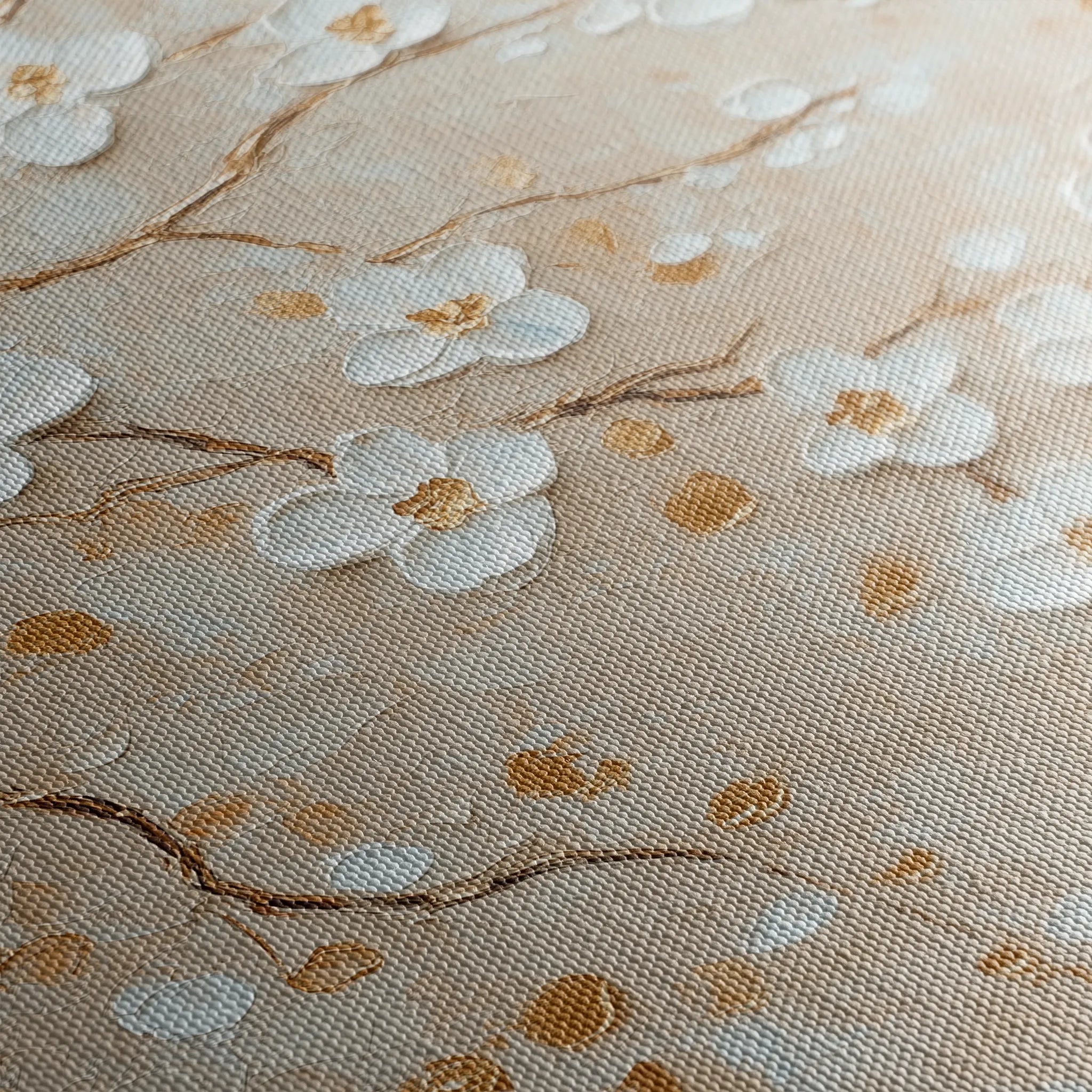 Floral 1253 Canvas Art 16" x 16" / 40 x 40 cm / Black