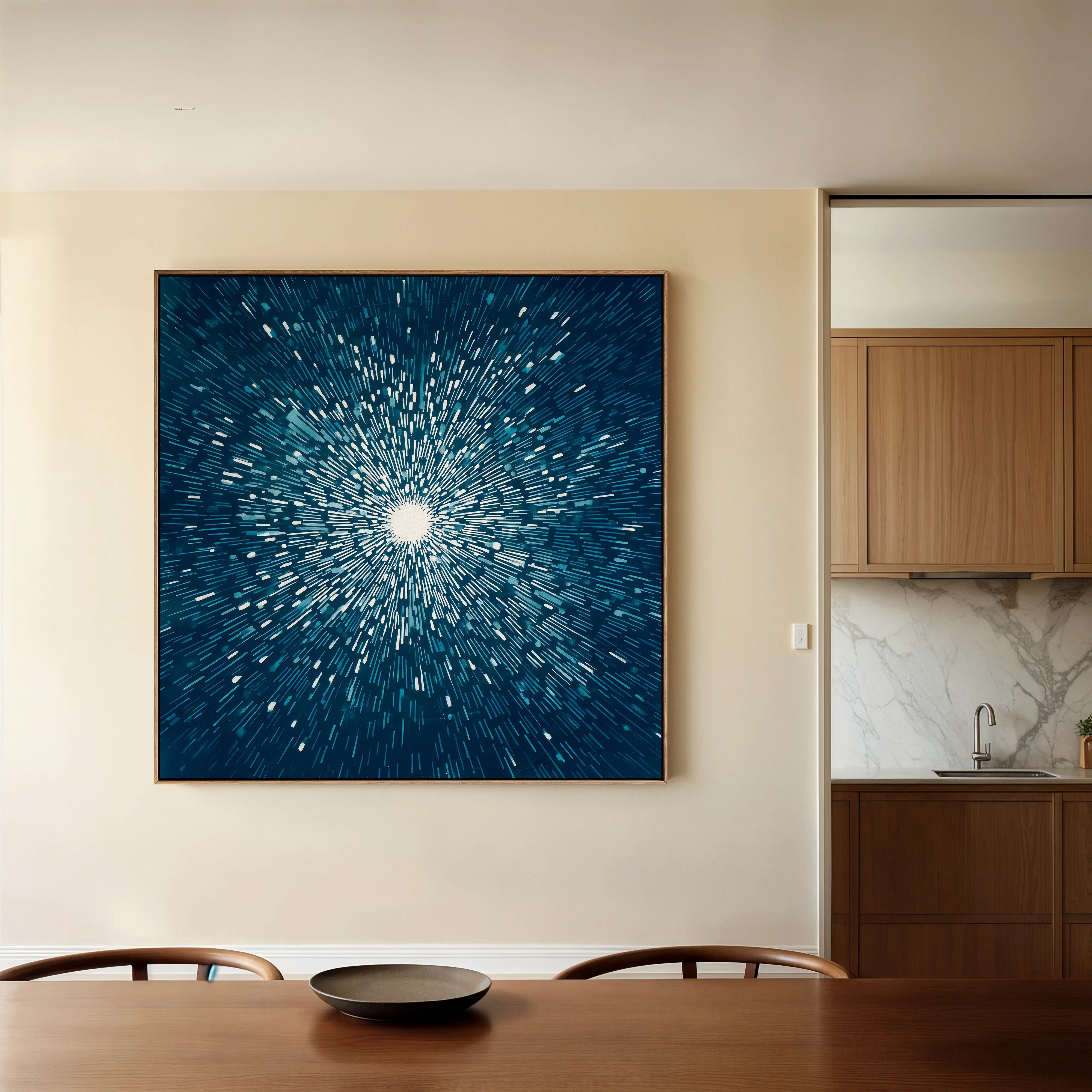 Abstract 1254 Canvas Art 16" x 16" / 40 x 40 cm / Black