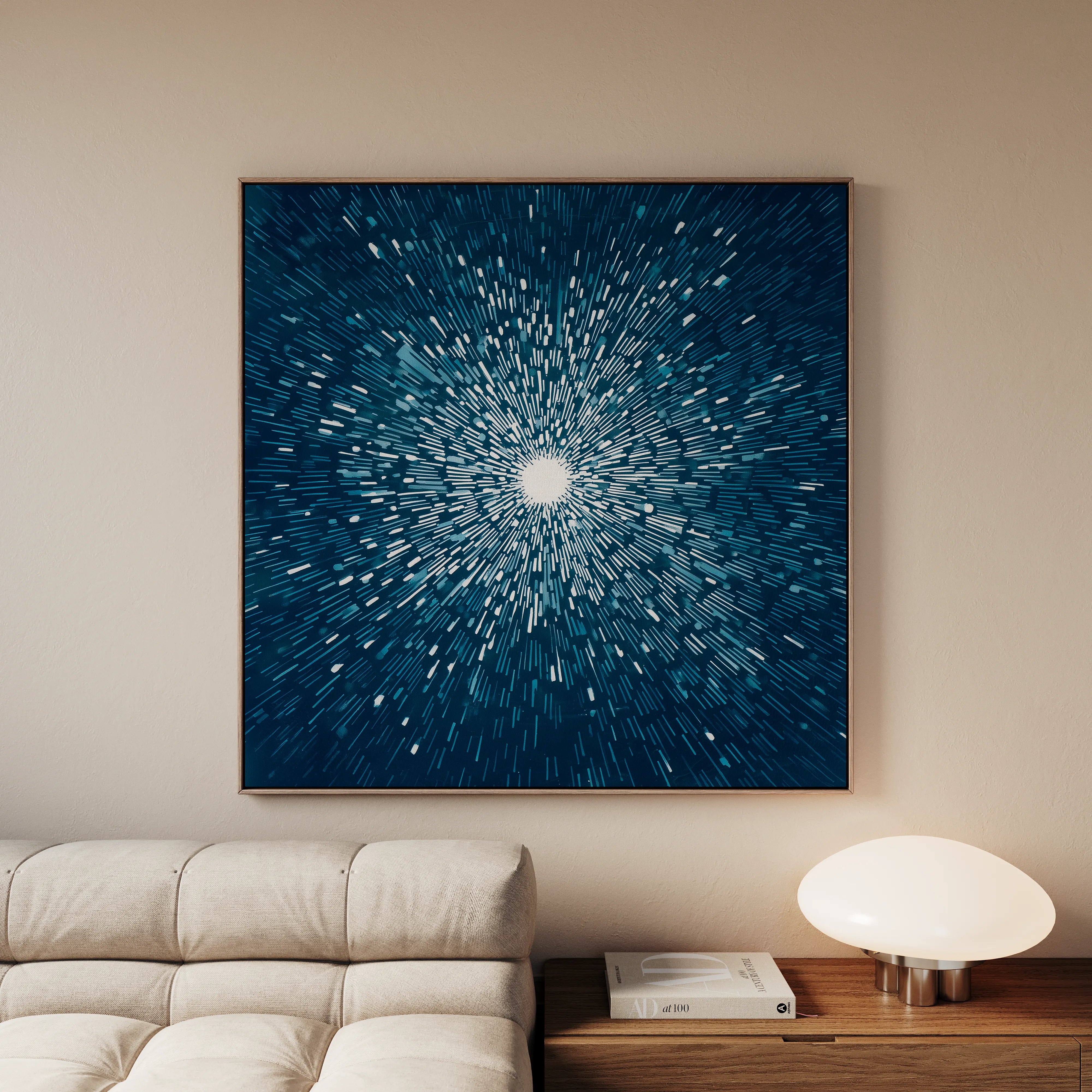 Abstract 1254 Canvas Art 16" x 16" / 40 x 40 cm / Black